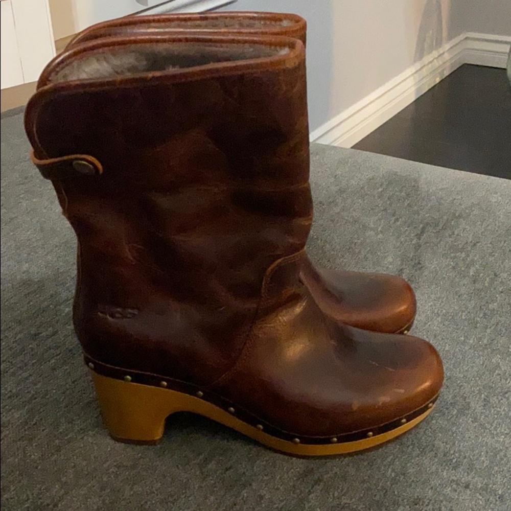 Ugg Lynnea Distressed Mid-Calf Clog Boots Size 7